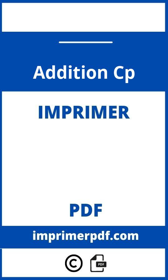 Addition Cp À Imprimer Pdf