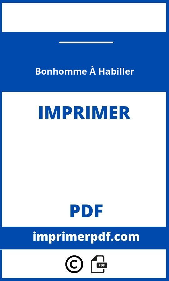 Bonhomme À Habiller À Imprimer