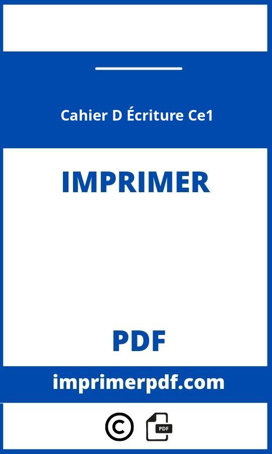 Cahier D Écriture Ce1 À Imprimer