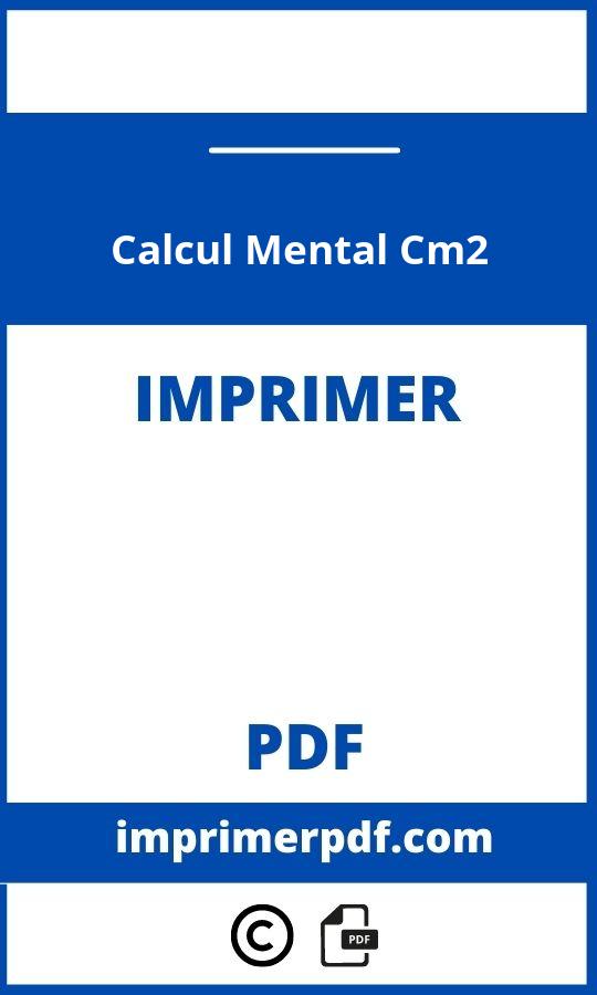 Calcul Mental Cm2 À Imprimer