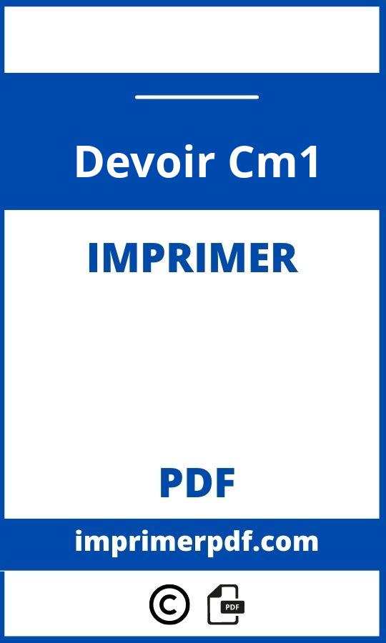 Devoir Cm1 À Imprimer