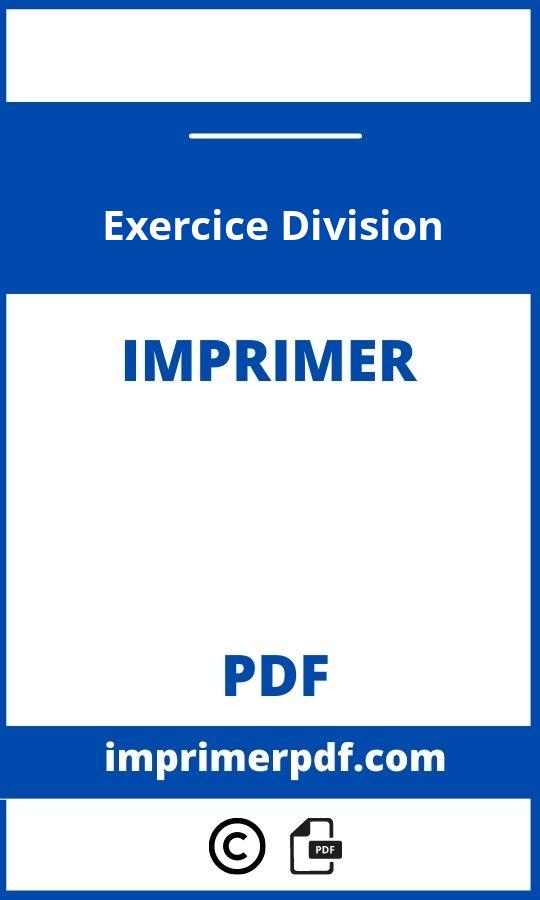 Exercice Division A Imprimer