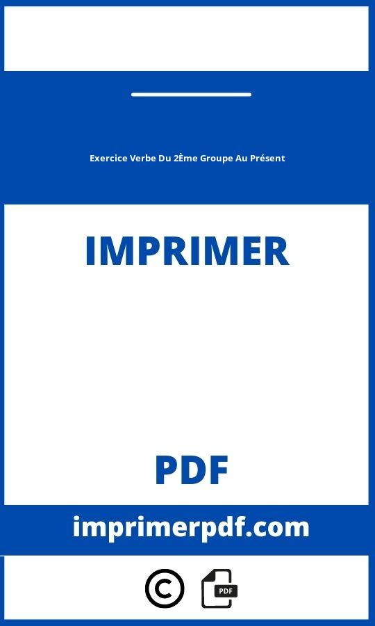 Exercice Verbe Du 2Ème Groupe Au Présent À Imprimer