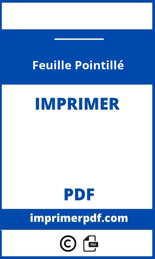 Feuille Pointillé À Imprimer