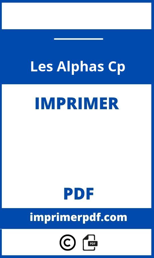 Les Alphas Cp À Imprimer