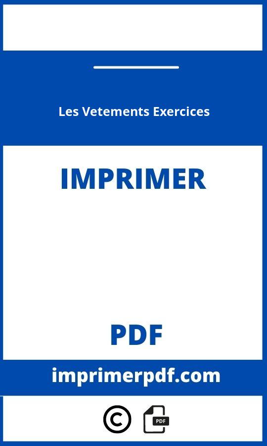 Les Vetements Exercices Imprimer