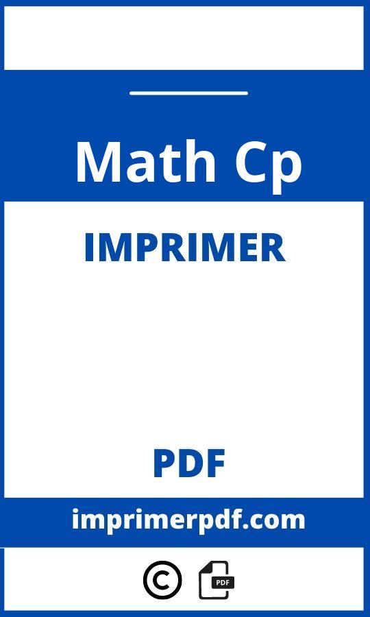 Math Cp À Imprimer