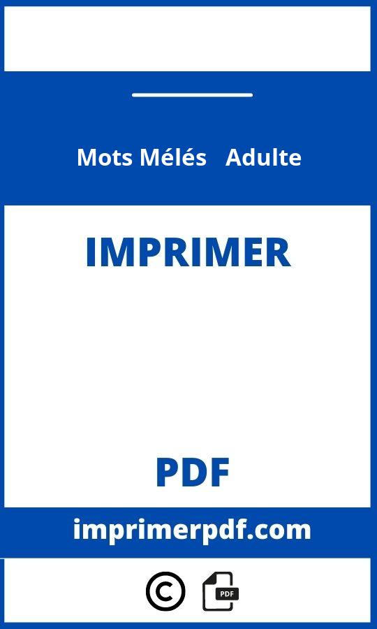 Mots Mélés Imprimer Pdf Adulte