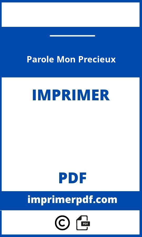 Parole Mon Precieux A Imprimer